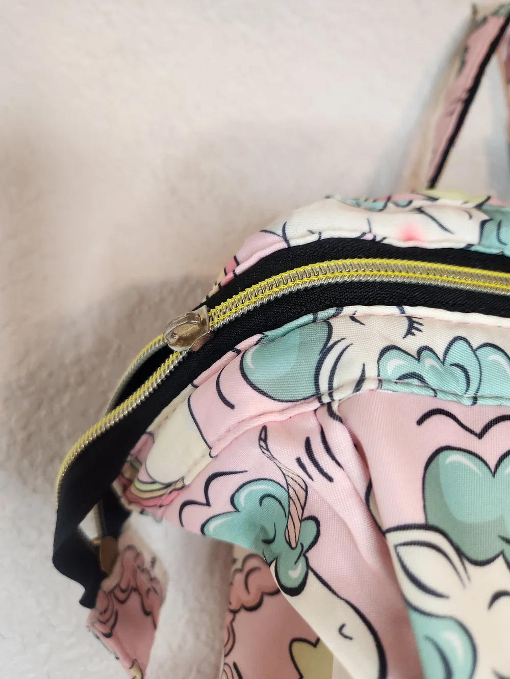 Living traveling share unicorn diaper and travel backpack 12x22